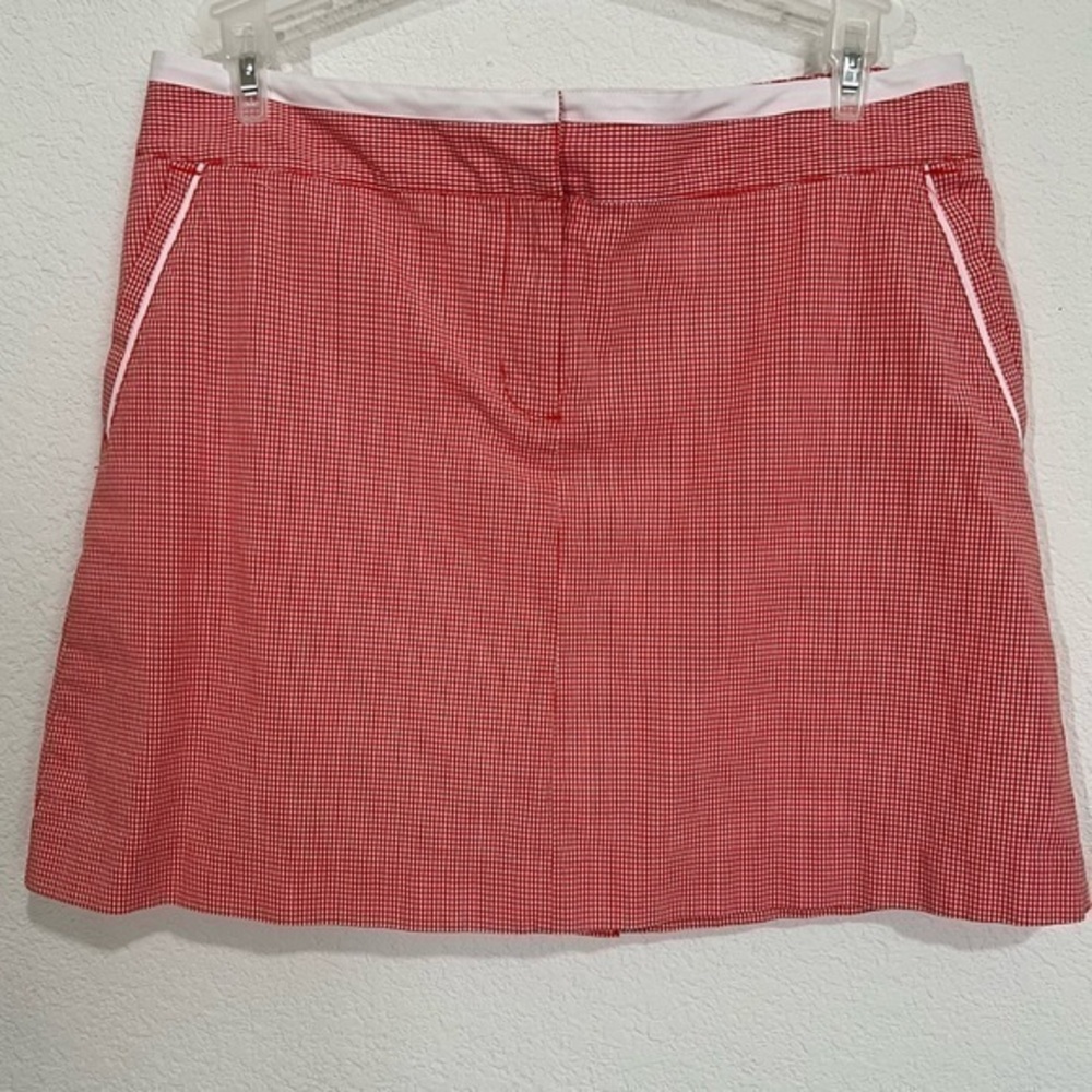 Izod PerfomX Cool FX Stretch Golf Tennis Skort Red Checkered Skirt Shorts 10